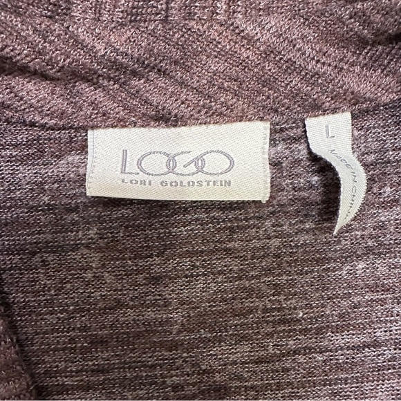 LOGO by Lori Goldstein L Brown Knit Zip Cardigan - Picture 7 of 7